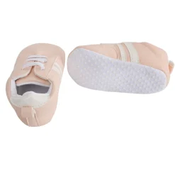 Baby Moo Striped Peach Lace Up Sneakers