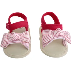 Baby Moo Striped Red Booties