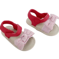 Baby Moo Striped Red Booties