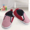 Baby Moo Striped Red Slip-On Booties