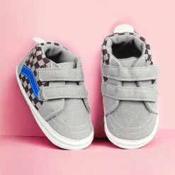 Baby Moo Stylish Casual Velcro Straps Anti-Skid Sneakers - Grey