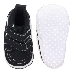 Baby Moo Stylish Casual Velcro Straps Anti-Skid Sneakers - Black