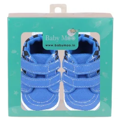 Baby Moo Stylish Casual Velcro Straps Anti-Skid Sneakers - Blue