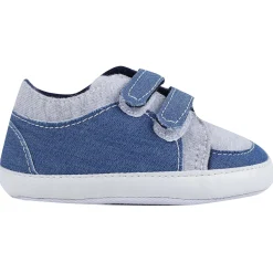 Baby Moo Stylish Colour Blocked Velcro Straps Anti-Skid Sneakers - Grey, Blue