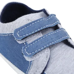 Baby Moo Stylish Colour Blocked Velcro Straps Anti-Skid Sneakers - Grey, Blue