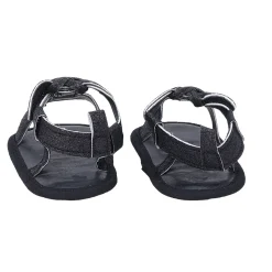 Baby Moo Stylish Tassel All Season Glitter Velcro Straps Anti-Skid Sandals - Black