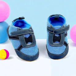 Baby Moo Stylish Velcro Straps Anti-Skid Sneakers - Blue