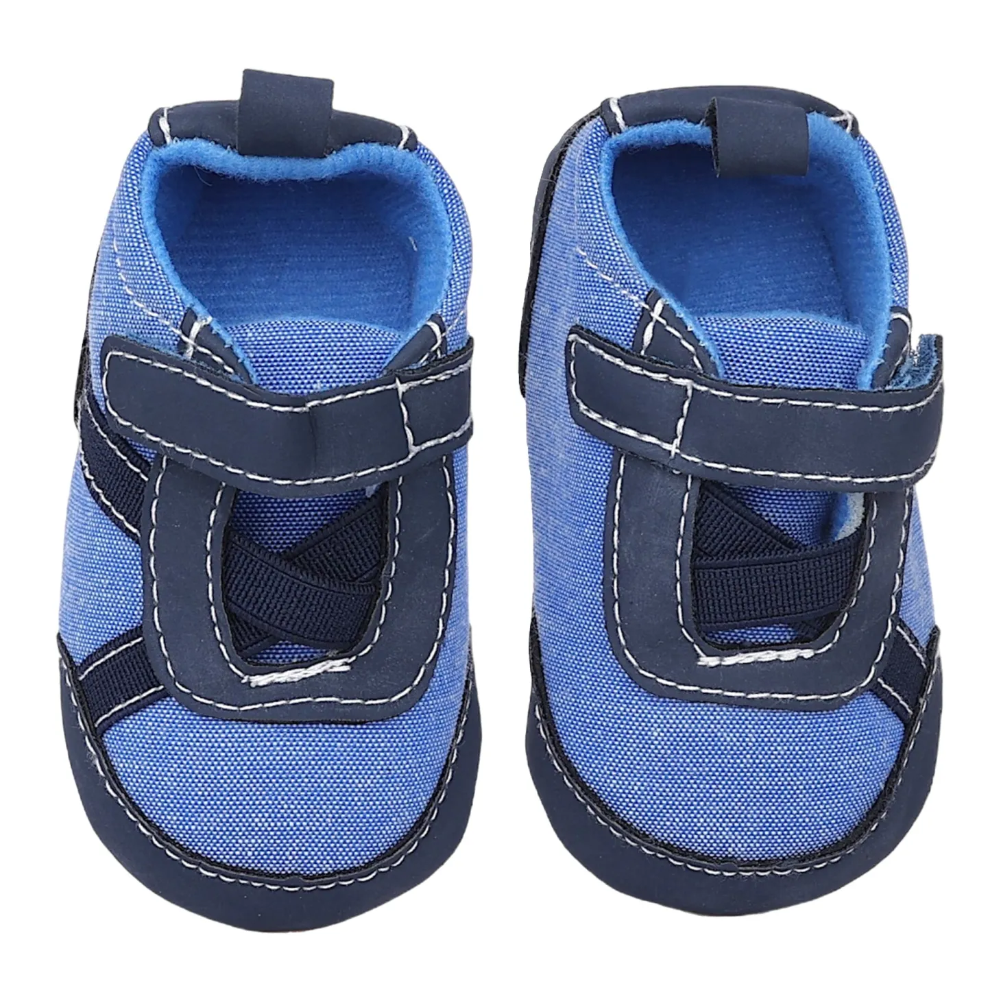 Baby Moo Stylish Velcro Straps Anti-Skid Sneakers - Blue