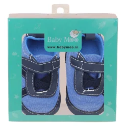 Baby Moo Stylish Velcro Straps Anti-Skid Sneakers - Blue