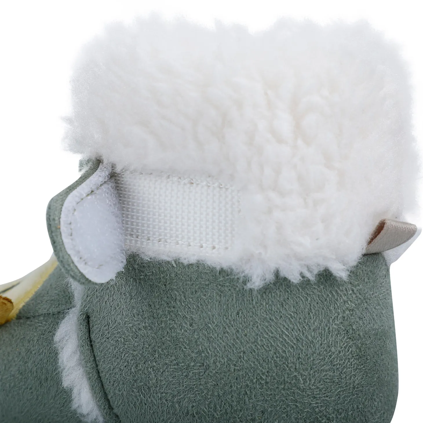 Baby Moo Submarine Velcro Warm Furry Booties - Green