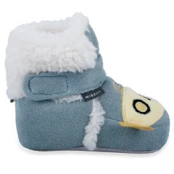 Baby Moo Submarine Velcro Warm Furry Booties - Blue