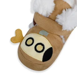 Baby Moo Submarine Velcro Warm Furry Booties - Brown