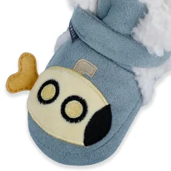 Baby Moo Submarine Velcro Warm Furry Booties - Blue