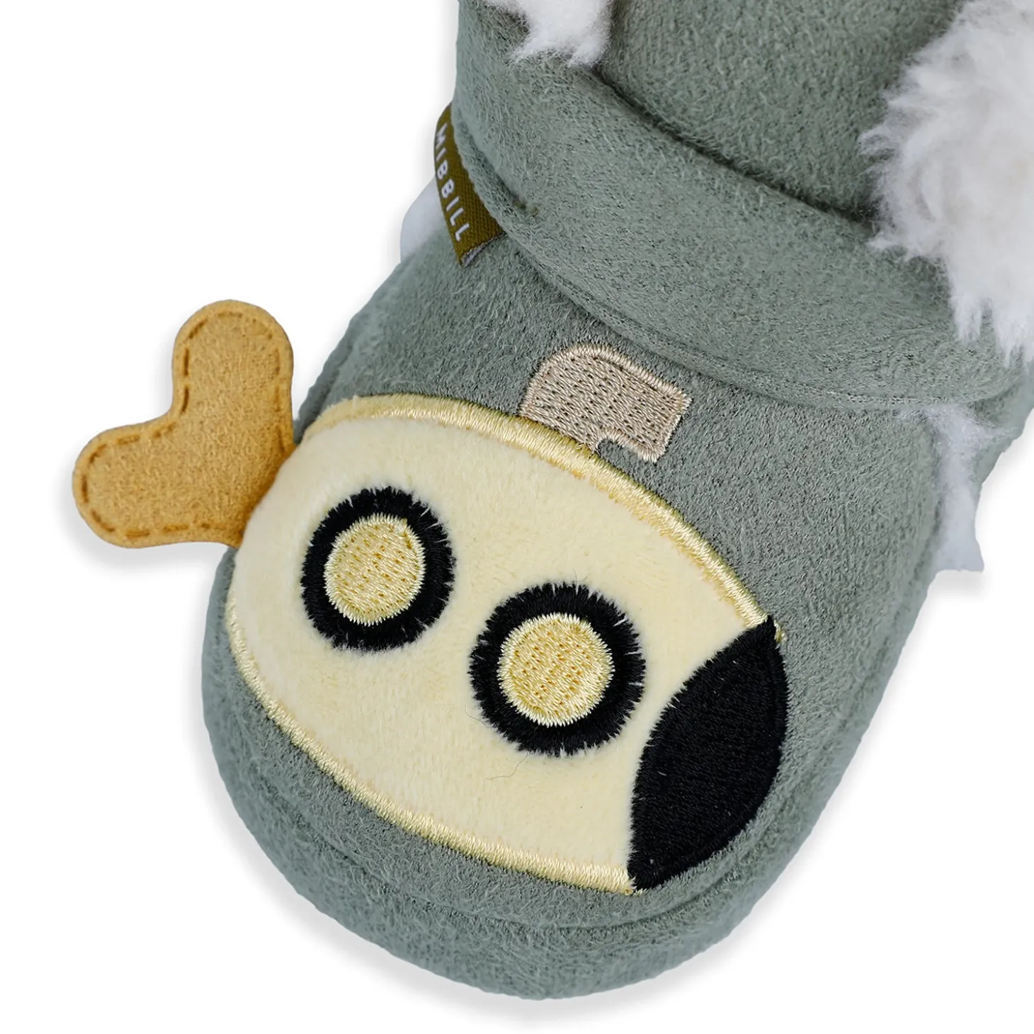 Baby Moo Submarine Velcro Warm Furry Booties - Green