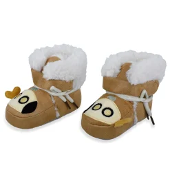 Baby Moo Submarine Velcro Warm Furry Booties - Brown