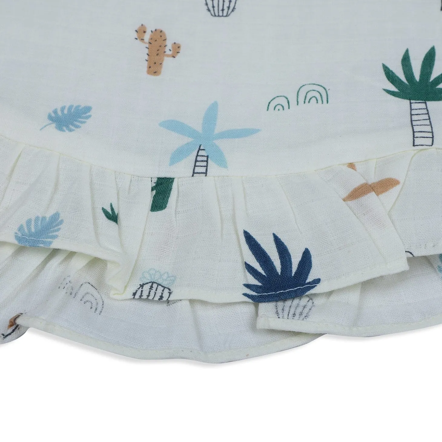 Baby Moo Sunny Desert Muslin Frilly Top And Shorts Co-ord Set - Cream