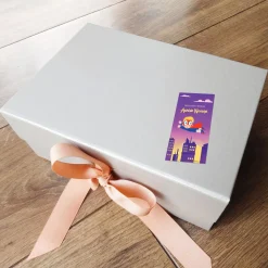 Baby Moo Super Hero 40 Gift Card Pack Personalised Wish Tags - Purple