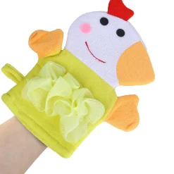 Baby Moo Sweet Hen Bath Time Fun Hand Puppet Loofah Bath Glove - Yellow