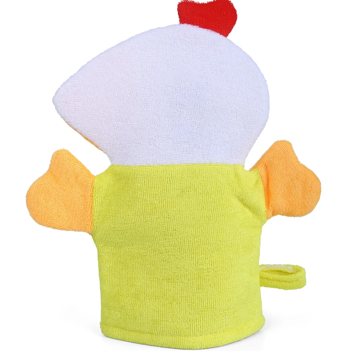 Baby Moo Sweet Hen Bath Time Fun Hand Puppet Loofah Bath Glove - Yellow