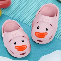 Baby Moo Swimming Duck Waterproof Anti-Skid Sling Back Clogs - Pink