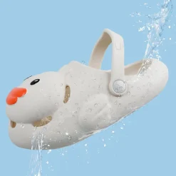 Baby Moo Swimming Duck Waterproof Anti-Skid Sling Back Clogs - Cream