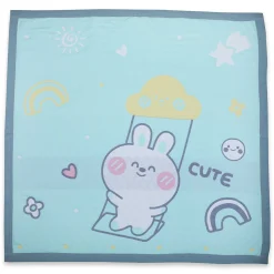 Baby Moo Swinging Bunny All Season Medium Muslin Blanket - Mint Green
