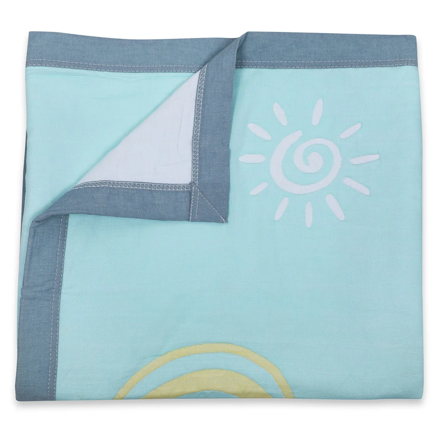 Baby Moo Swinging Bunny All Season Medium Muslin Blanket - Mint Green