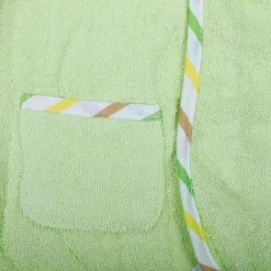 Baby Moo Taklu Turtle Embroidered Half Sleeves Bathrobe - Green