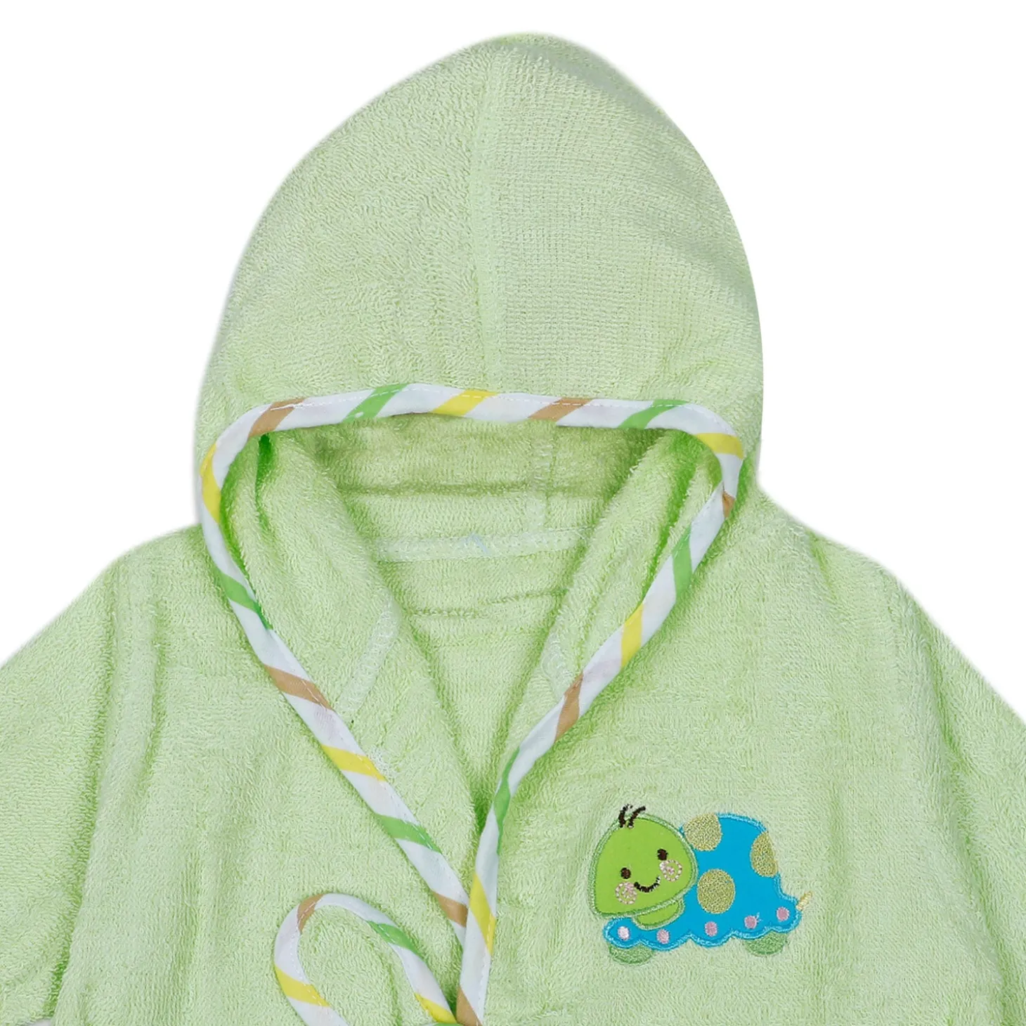 Baby Moo Taklu Turtle Embroidered Half Sleeves Bathrobe - Green