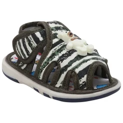 Baby Moo Teddy Bear Velcro Strap Anti-Skid Chu Chu Sound Sandals - Green