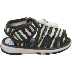 Baby Moo Teddy Bear Velcro Strap Anti-Skid Chu Chu Sound Sandals - Green