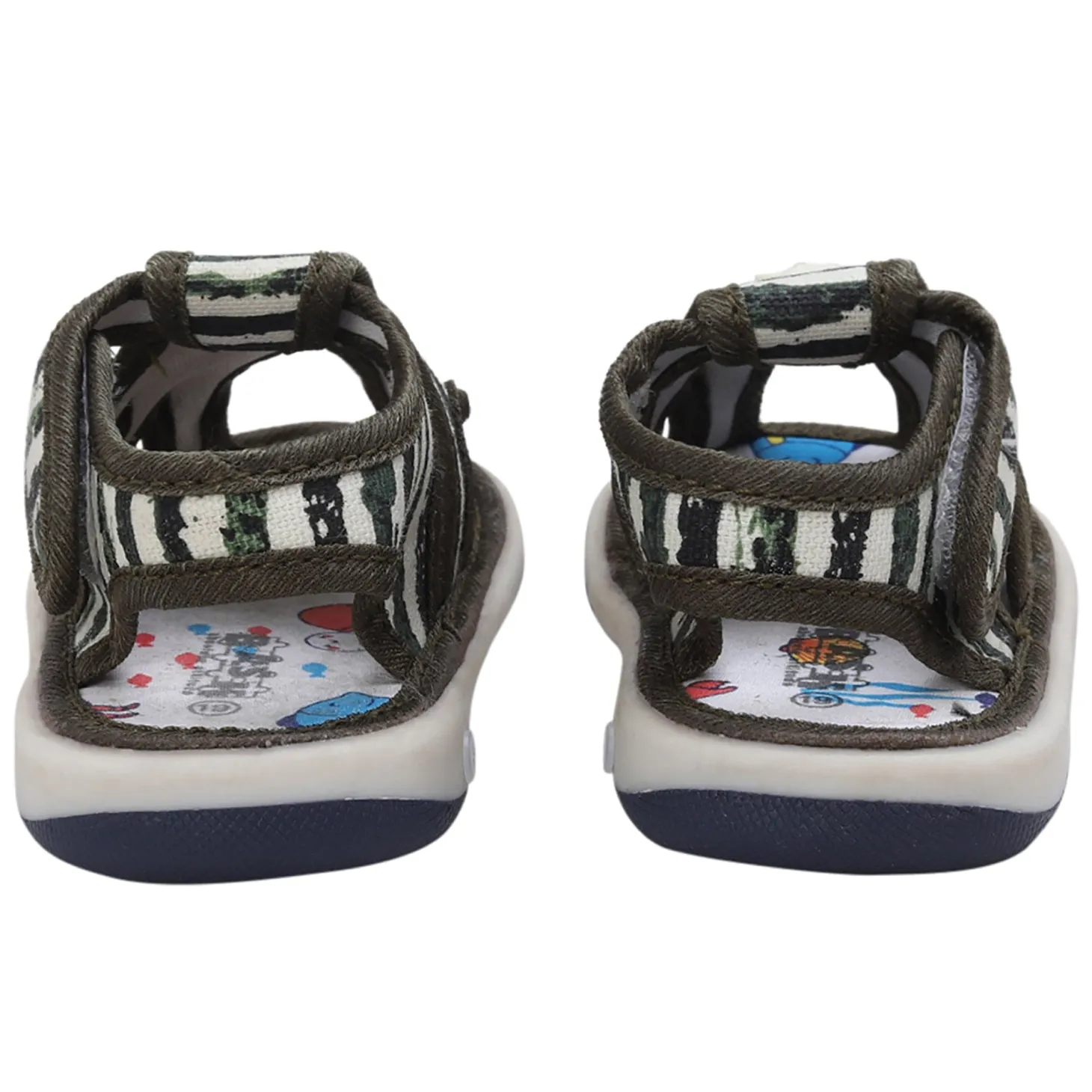 Baby Moo Teddy Bear Velcro Strap Anti-Skid Chu Chu Sound Sandals - Green