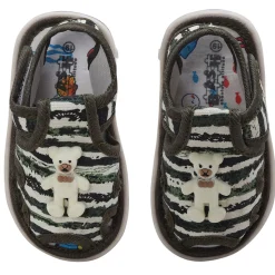 Baby Moo Teddy Bear Velcro Strap Anti-Skid Chu Chu Sound Sandals - Green