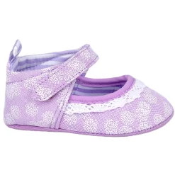 Baby Moo Textured Velcro Strap Anti-Skid Ballerina Booties - Purple