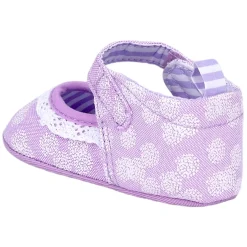 Baby Moo Textured Velcro Strap Anti-Skid Ballerina Booties - Purple