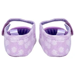 Baby Moo Textured Velcro Strap Anti-Skid Ballerina Booties - Purple