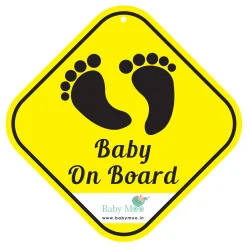Baby Moo Tiny Feet On Board With Vacuum Suction Cup Clip - Yellow