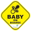 Baby Moo Tiny Infant on Board Car Safety Sign With Vacuum Suction Cup Clip - Yellow