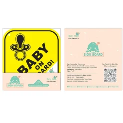 Baby Moo Tiny Infant on Board Car Safety Sign With Vacuum Suction Cup Clip - Yellow
