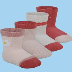 Baby Moo Tomato Soft Socks Pack of 4 - Red, Peach