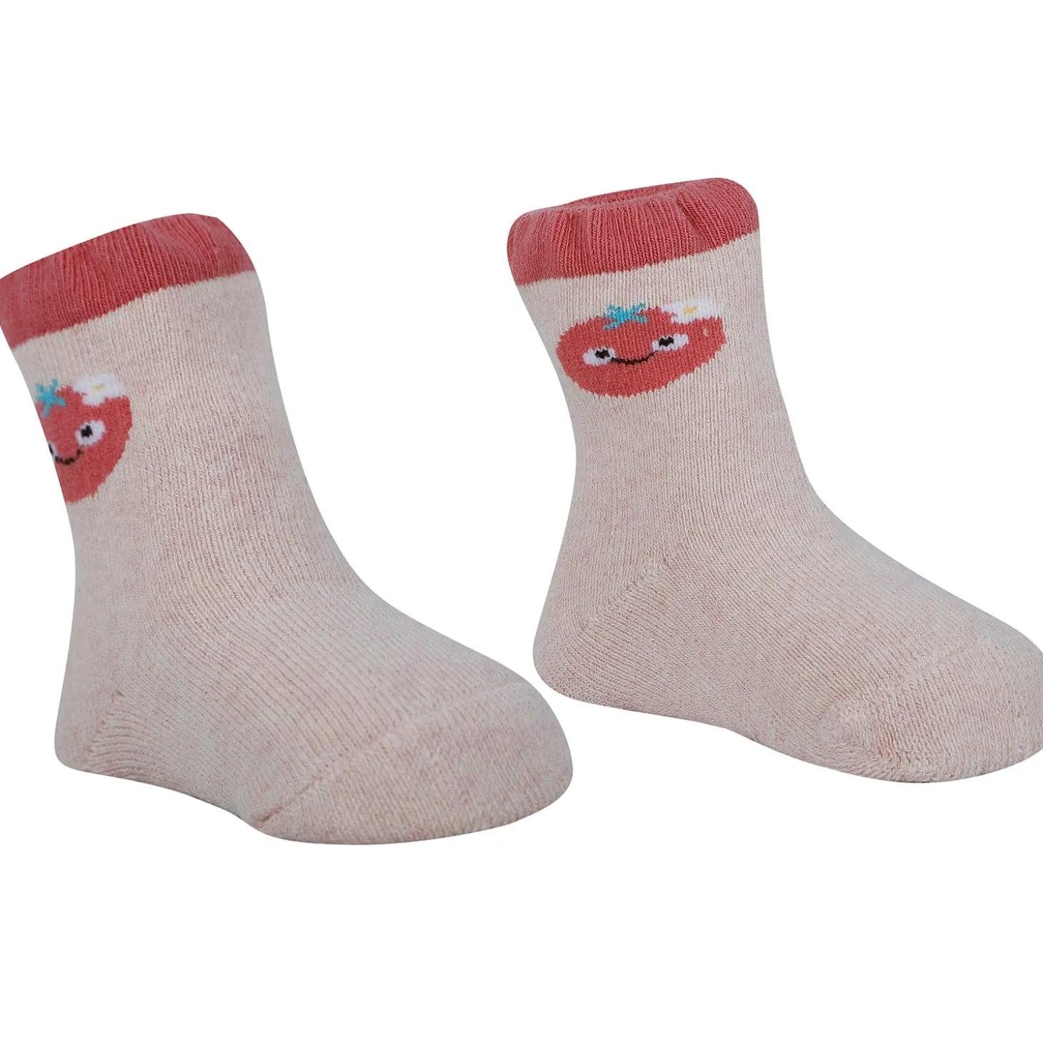 Baby Moo Tomato Soft Socks Pack of 4 - Red, Peach