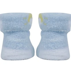 Baby Moo Tortoise stripes Soft Socks Booties Pack of 2 - Blue