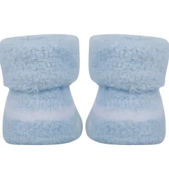 Baby Moo Tortoise stripes Soft Socks Booties Pack of 2 - Blue