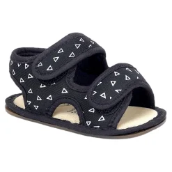 Baby Moo Triangle Comfortable Anti-Skid Velcro Floater Sandals - Black