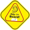 Baby Moo Triangular Baby On Board With Vacuum Suction Cup Clip - Yellow