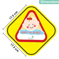 Baby Moo Triangular Baby On Board With Vacuum Suction Cup Clip - Red