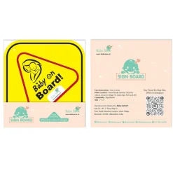 Baby Moo Triangular Baby On Board With Vacuum Suction Cup Clip - Yellow