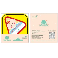 Baby Moo Triangular Baby On Board With Vacuum Suction Cup Clip - Red