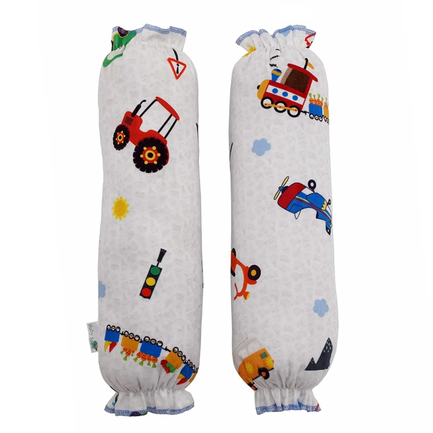 Baby Moo Truck And Car 2 Pcs Velvet Large Bolster Set - Cream