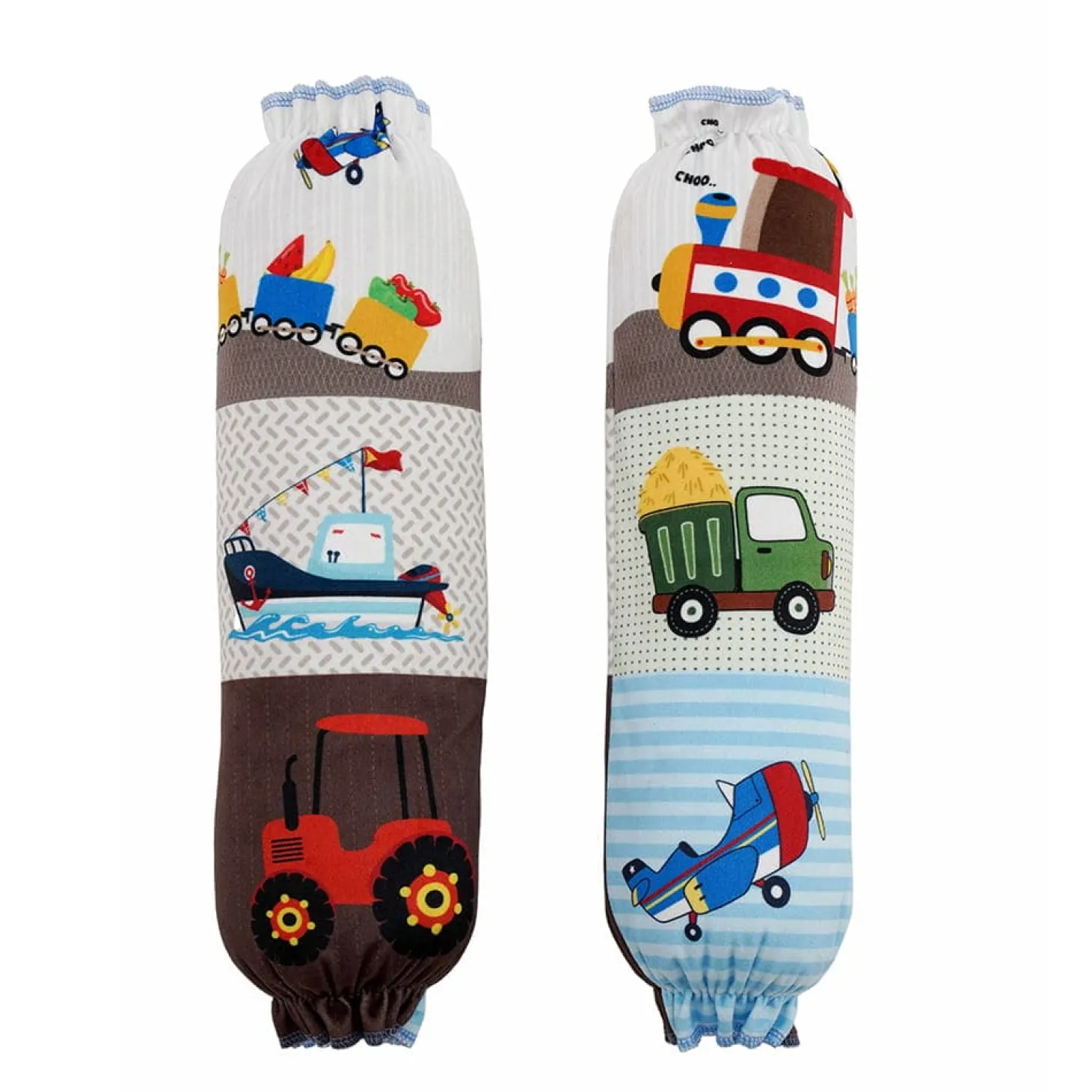 Baby Moo Truck And Car 2 Pcs Velvet Large Bolster Set - Multicolour
